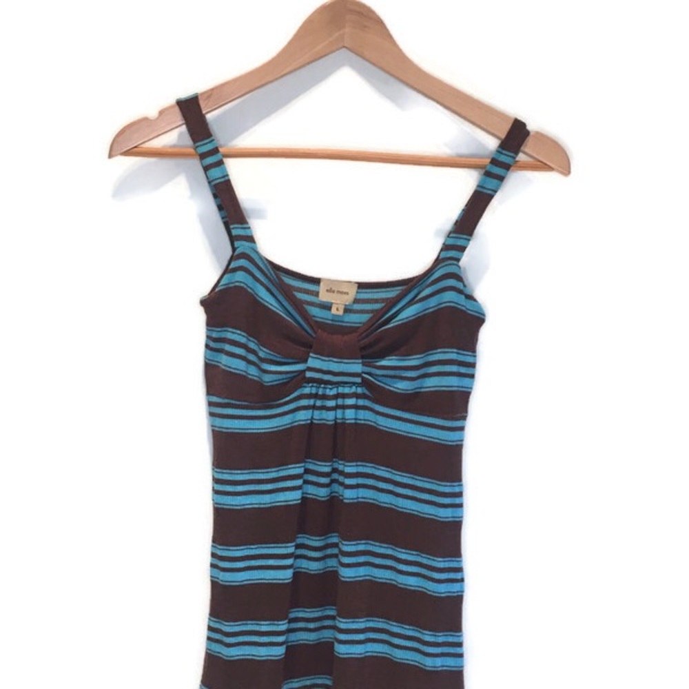 Ella Moss sleeveless top, turquoise & brown, Large